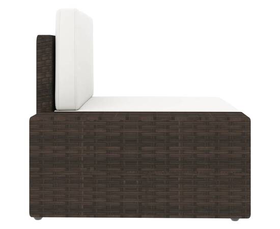 Canapea modulară cu 2 locuri, maro, poliratan, 10 image