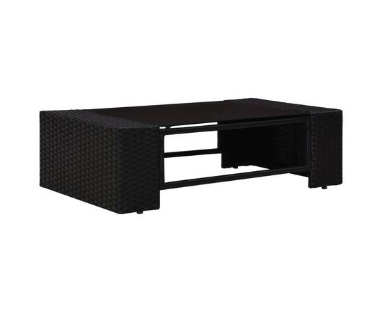 Set mobilier de grădină, 3 piese, negru, poliratan, 9 image