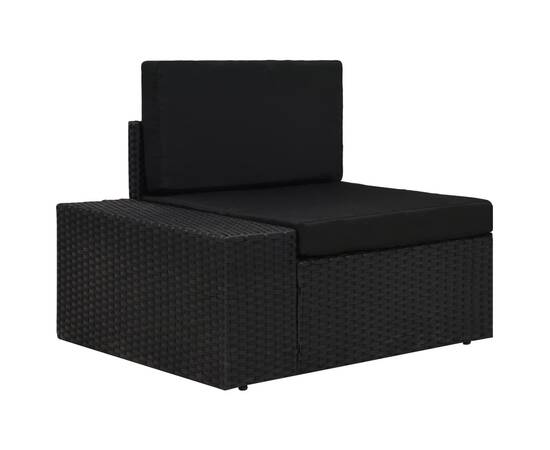 Set mobilier de grădină, 3 piese, negru, poliratan, 7 image