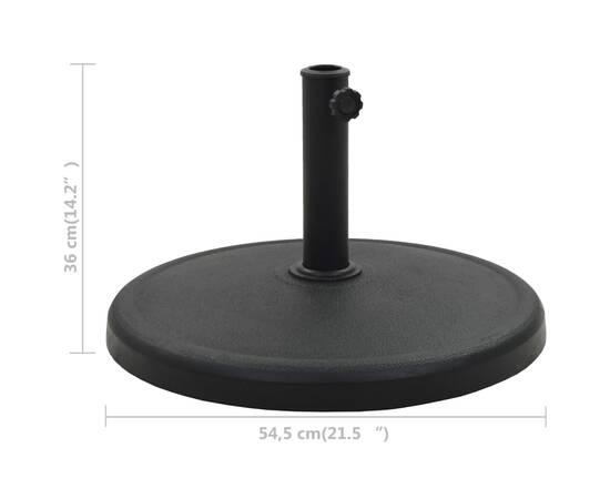 Suport umbrelă de soare, negru, 19 kg, polirășină, rotund, 6 image