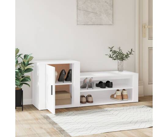 Pantofar, alb, 130x35x54 cm, lemn compozit, 3 image