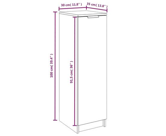 Pantofar, stejar sonoma, 30x35x100 cm, lemn compozit, 9 image