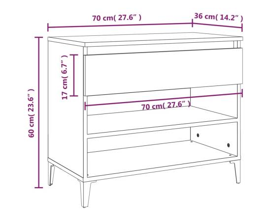 Pantofar, stejar sonoma, 70x36x60 cm, lemn prelucrat, 10 image