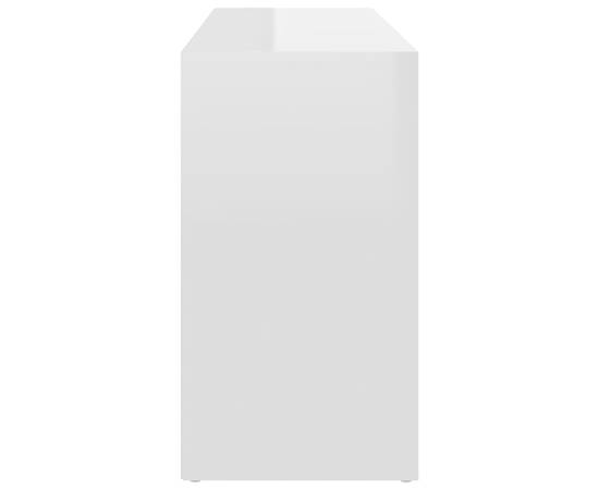 Banchetă pantofar, alb extralucios, 103x30x54,5 cm, pal, 6 image