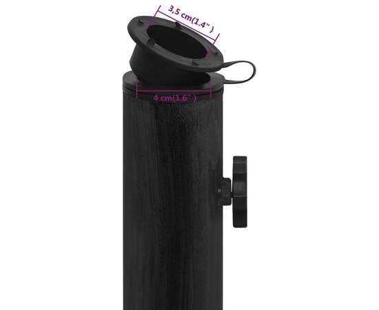 Bază de umbrelă, negru, 44x44x31, fontă, 8 image