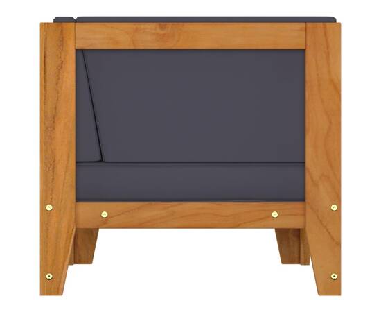 Canapea de colț modulară, perne gri închis, lemn masiv acacia, 3 image