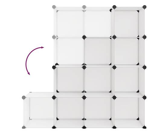 Organizator cub de depozitare, 12 cuburi, transparent, pp, 6 image