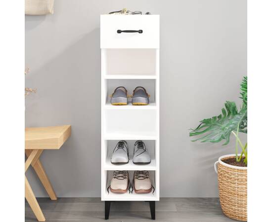 Pantofar, alb, 30x35x105 cm, lemn compozit, 8 image