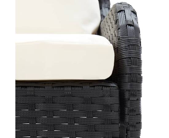 Canapele de colț pentru grădină, 2 buc., negru, poliratan, 4 image
