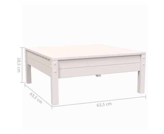 Set mobilier de grădină cu perne, 3 piese, alb, lemn masiv pin, 11 image