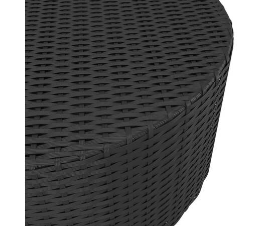 Măsuță de ceai, negru, 68x68x30 cm, poliratan, 3 image