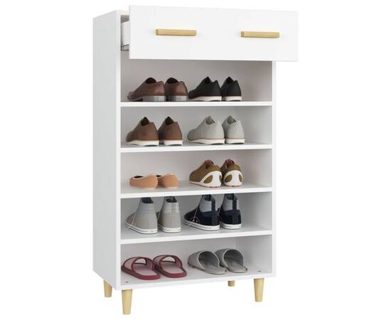 Pantofar, alb, 60x35x105 cm, lemn compozit, 5 image