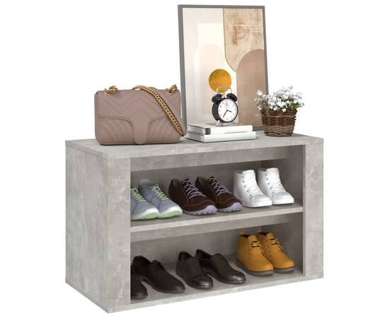 Pantofar, gri beton, 75x35x45 cm, lemn compozit, 4 image