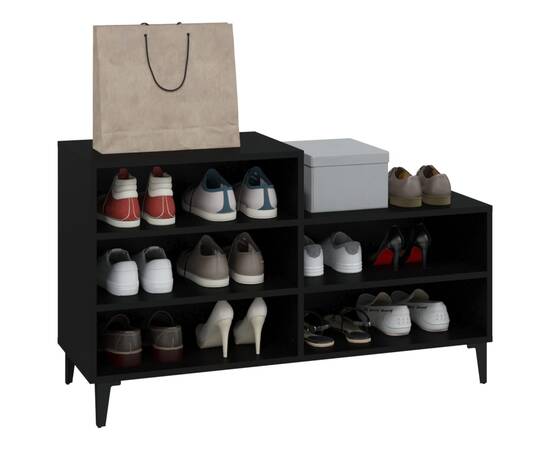 Pantofar, negru, 102x36x60 cm, lemn compozit, 7 image