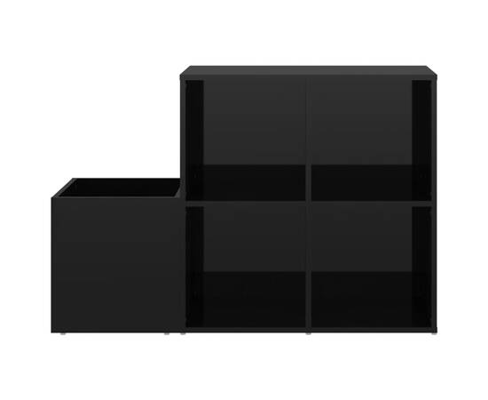 Pantofar de hol, negru extralucios, 105x35,5x70 cm, pal, 5 image