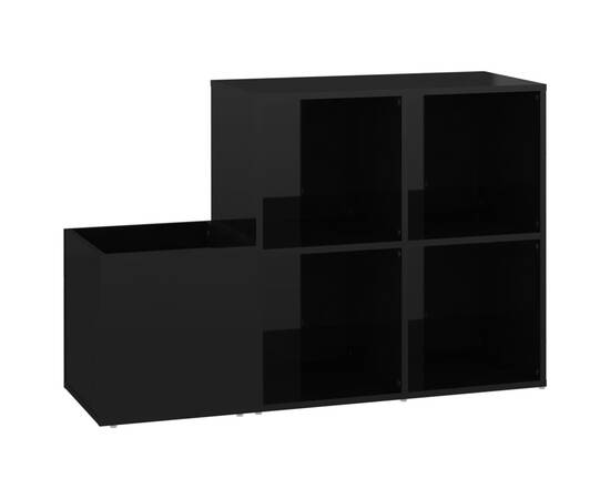 Pantofar de hol, negru extralucios, 105x35,5x70 cm, pal, 2 image