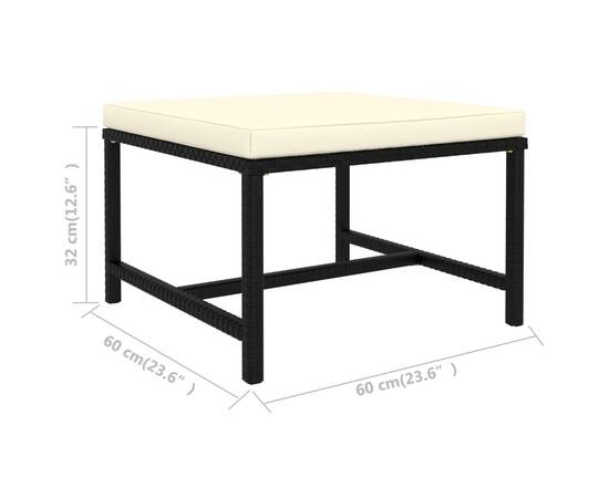 Set mobilier de grădină cu perne, 5 piese, negru, poliratan, 11 image