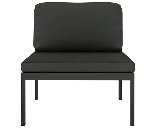 Canapea modulară de mijloc cu perne, antracit, aluminiu, 2 image