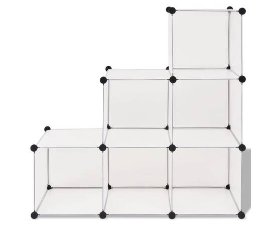 Dulap de depozitare tip cub, 6 compartimente, alb, 2 image