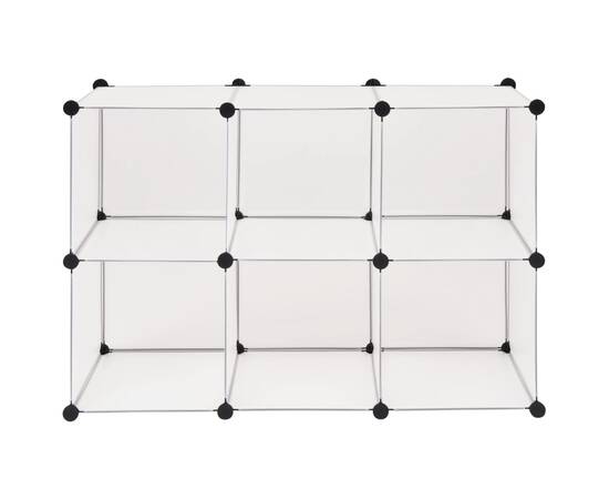 Dulap de depozitare tip cub, 6 compartimente, alb, 5 image