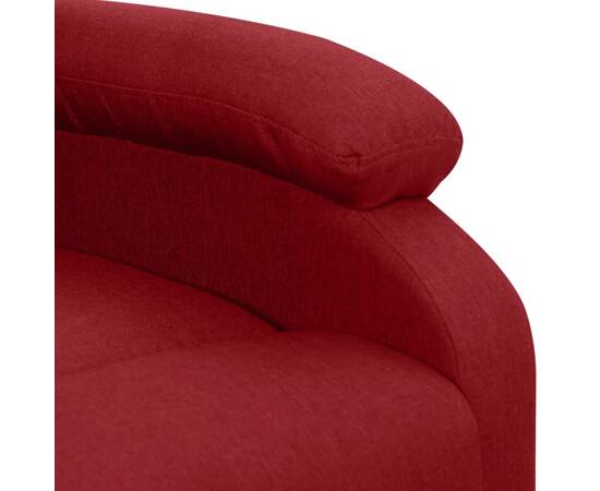 Fotoliu de masaj rabatabil vertical, roșu vin, material textil, 6 image