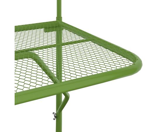 Masă de balcon, verde, 60x40 cm, oțel, 6 image