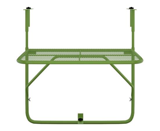 Masă de balcon, verde, 60x40 cm, oțel, 3 image