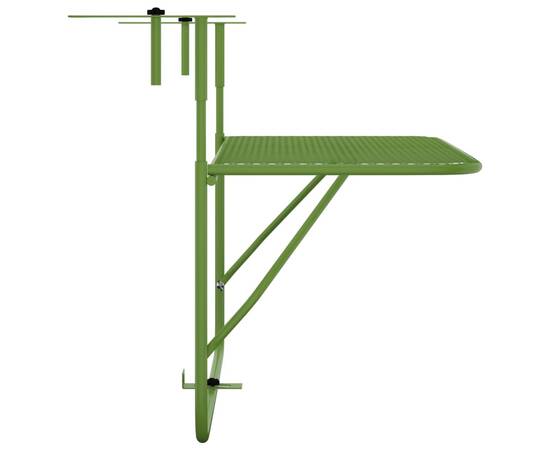 Masă de balcon, verde, 60x40 cm, oțel, 4 image