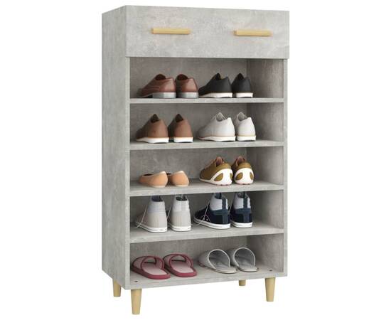 Pantofar, gri beton, 60x35x105 cm, lemn compozit, 4 image