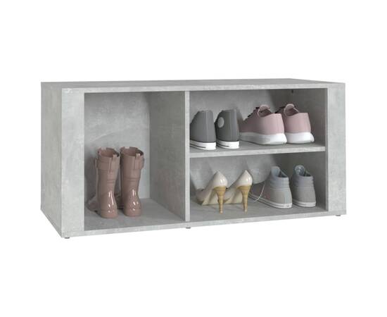 Pantofar, gri beton, 100x35x45 cm, lemn prelucrat, 4 image