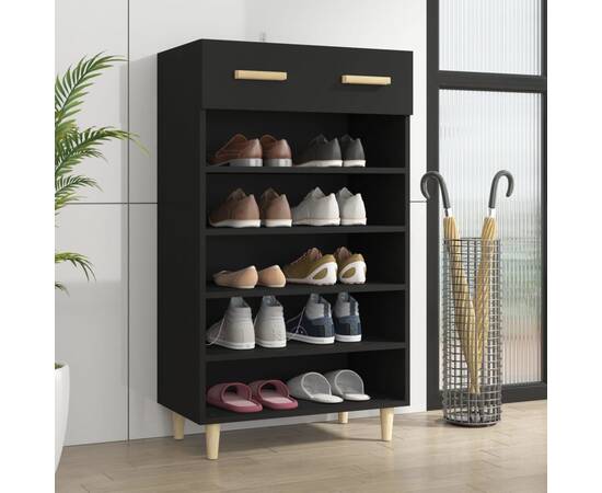 Pantofar, negru, 60x35x105 cm, lemn compozit
