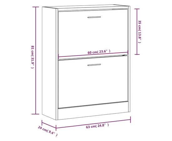 Pantofar, negru, 63x24x81 cm, lemn compozit, 8 image