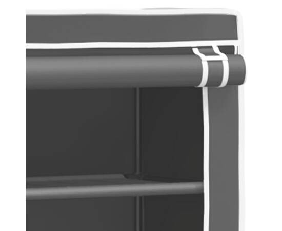 Raft de mașină de spălat 2 polițe negru 71x29,5x170,5 cm fier, 7 image