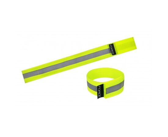 Bandă reflectorizantă FORCE Lun Velcro galben neon