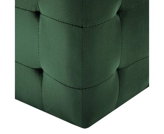 Noptiere, 2 buc., verde, 30 x 30 x 30 cm, țesătură catifea, 5 image