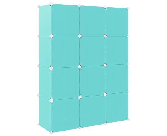 Dulap de depozitare cub pentru copii, 12 cuburi, verde, pp, 5 image