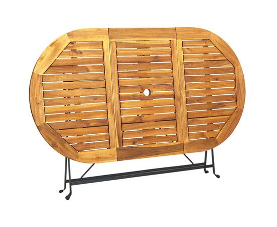 Masă de grădină, 160x85x74 cm, lemn masiv de acacia, oval, 4 image