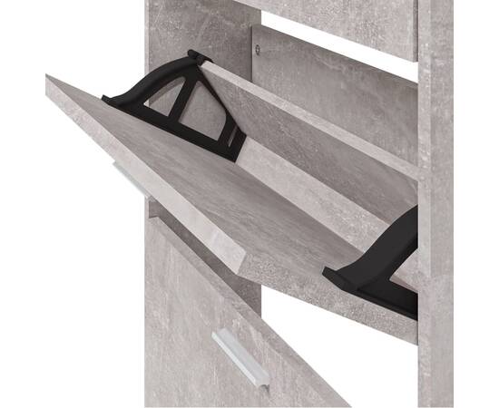 Pantofar, gri beton, 59x17x169 cm, lemn compozit, 8 image