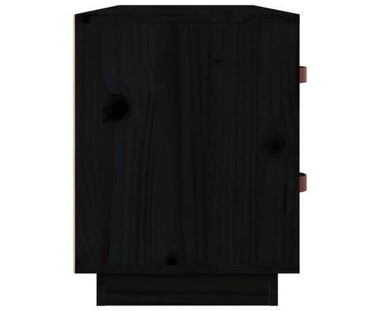 Bancă pentru pantofi, negru, 100x34x45 cm, lemn masiv de pin, 8 image