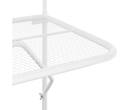 Masă de balcon, alb, 60x40 cm, oțel, 6 image