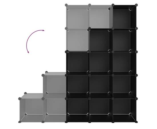 Organizator cub de depozitare, 15 cuburi, negru, pp, 6 image