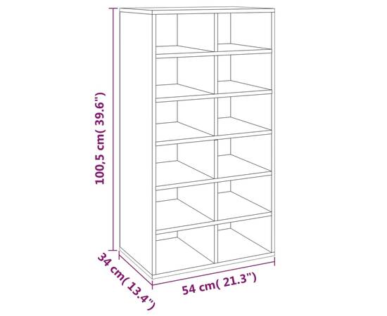 Pantofar, stejar sonoma, 54x34x100,5 cm, lemn compozit, 6 image