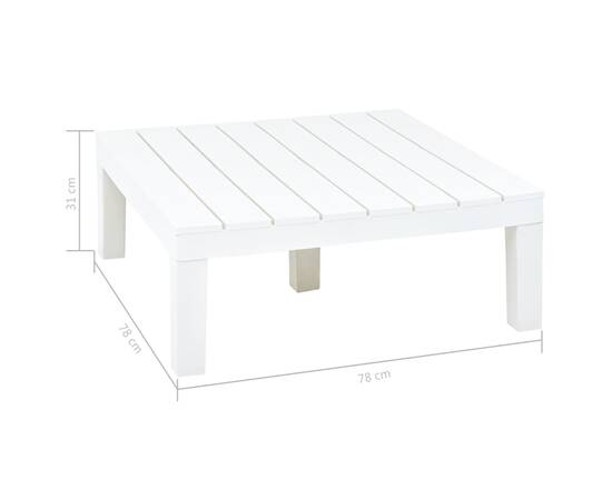 Masă de grădină, alb, 78 x 78 x 31 cm, plastic, 6 image