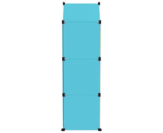 Dulap de depozitare cub pentru copii, 8 cuburi, albastru, pp, 4 image