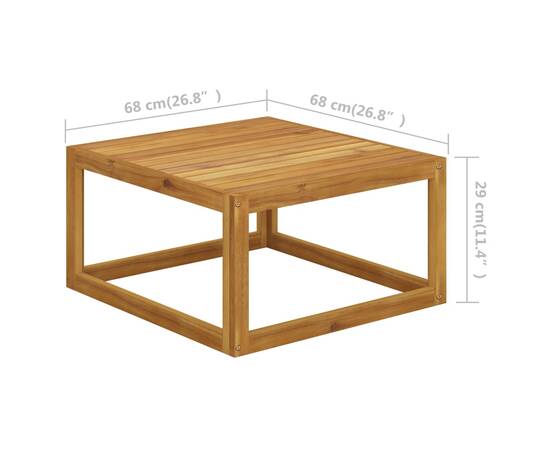 Măsuță de cafea, 68x68x29 cm, lemn masiv de acacia, 5 image