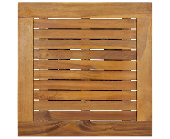 Masă de bar, gri, 60x60x110 cm, poliratan și lemn masiv acacia, 4 image
