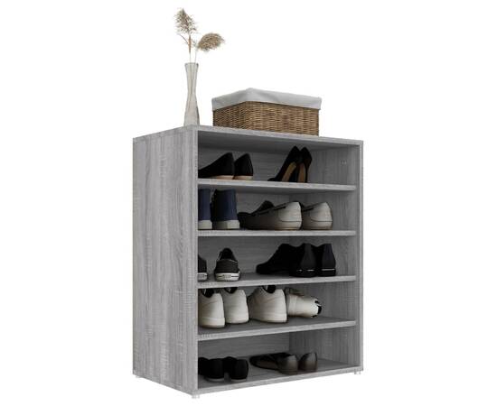 Pantofar, gri sonoma, 60x35x70 cm, lemn compozit, 4 image
