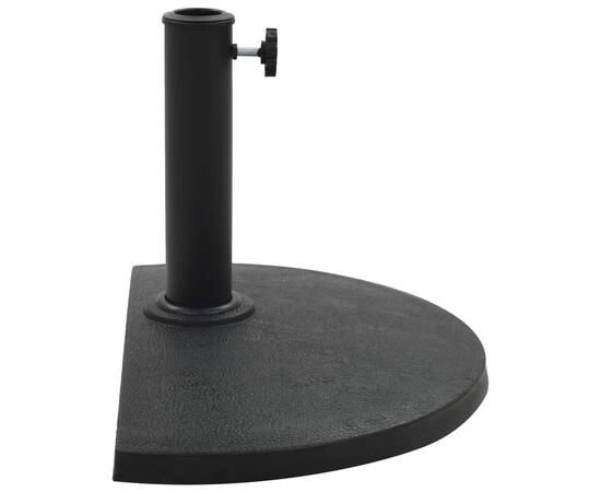 Suport umbrelă de soare, negru, 9 kg, polirășină, semi-rotund, 2 image
