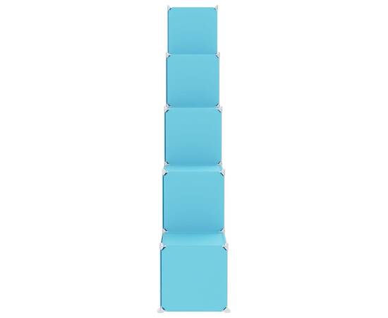 Dulap de depozitare cub pentru copii, 15 cuburi, albastru, pp, 4 image
