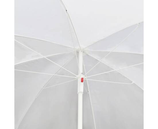 Pat de grădină cu umbrelă de soare, maro, poliratan, 7 image